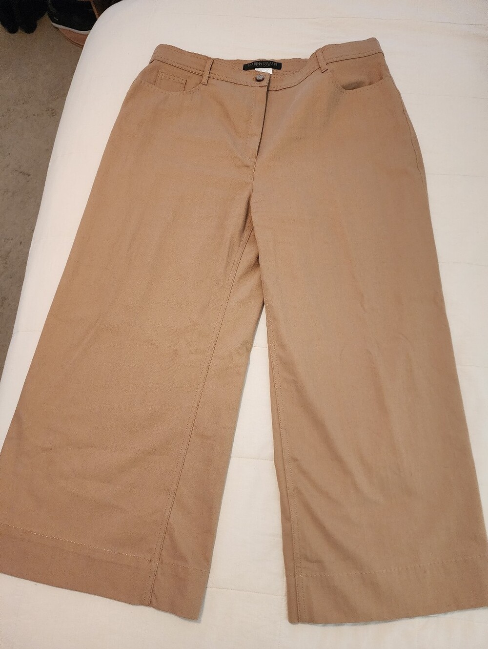 Marina Rinaldi Women's Wide-Leg Women's Pants in Light Brown Denim Sz 18 $385